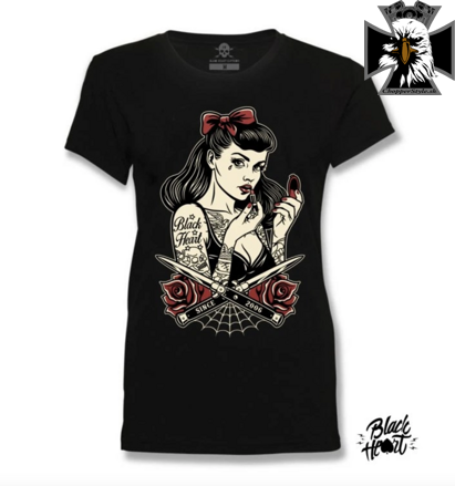 Dámske motorkárske tričko BLACK HEART DARLING