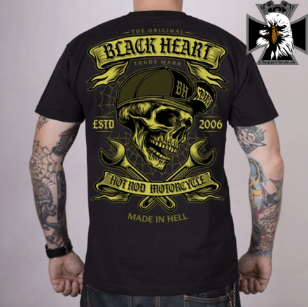 Pánske motorkárske tričko BLACK HEART Satan