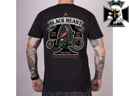 Pánske motorkárske tričko BLACK HEART ORANGE CHOPPER