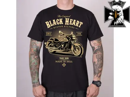 Pánske motorkárske tričko BLACK HEART HARLEY DAVIDSON