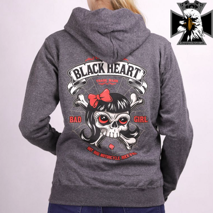 Dámská motorkárska mikina BLACK HEART LADY LUCK BASIC