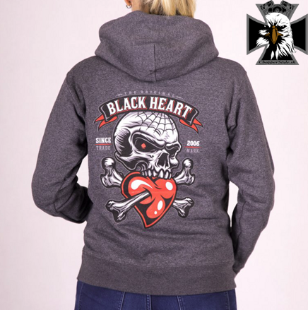 Dámská motorkárska mikina BLACK HEART LOVER