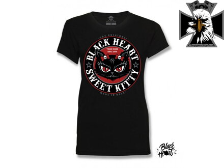 Dámske motorkárske tričko BLACK HEART KITTY