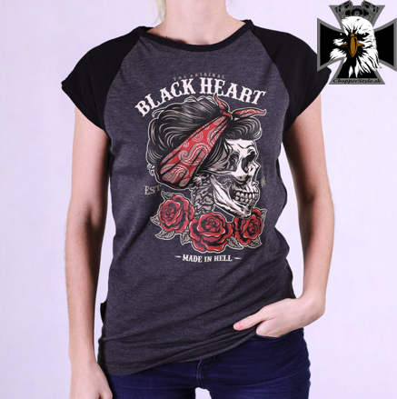 Dámske motorkárske tričko BLACK HEART PIN UP RG  