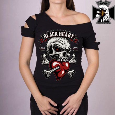 Dámske motorkárske tričko BLACK HEART DESTROY LOVER