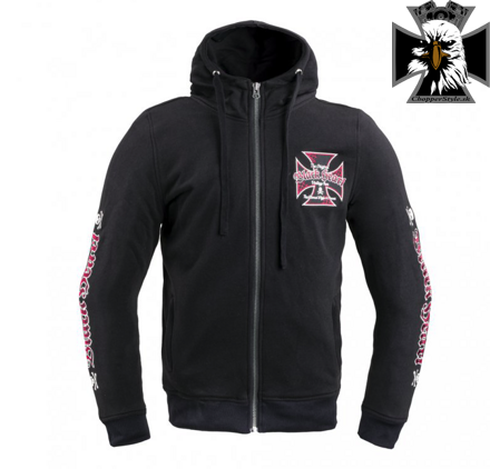 Pánska kevlárová mikina na moto W-TEC Black Heart Kustom Kulture Hoodie - čierna