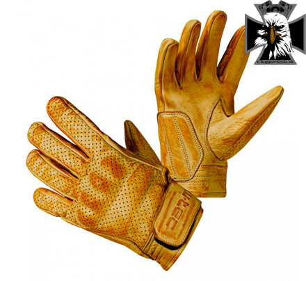 Kožené moto rukavice W-TEC Modko - žlté