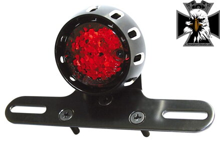 MILES - Zadné / koncové LED svetlo s držiakom ŠPZ pre motocykle - čierne