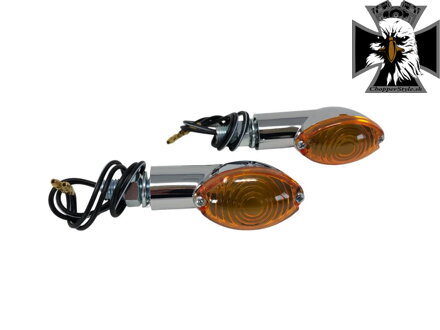 MEDIUM CATEYE - Univerzálne smerovky na motorku M10, chróm - 2kusy