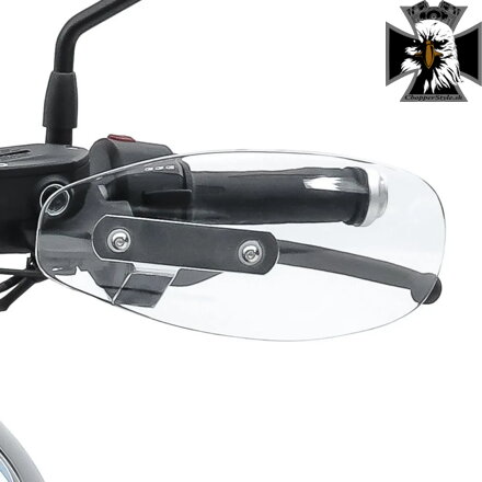 Univerzálne akrylové deflektory na ruky s montážou pod zrkadlá motocykla - číre