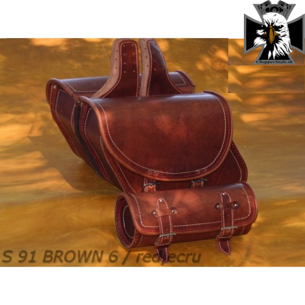 Kožené bočné brašne 2KS (S91-BROWN)