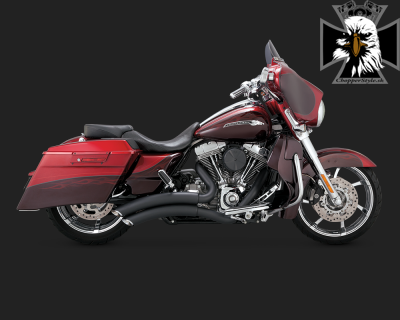 Čierny Vance & Hines výfuk SUPER RADIUS BLACK pre Harley-Davidson