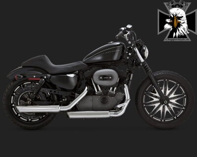 Chrómovaný Vance & Hines výfuk EC TWIN SLASH SLIP-ONS pre Harley Davidson
