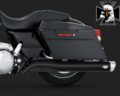 Čierne Vance & Hines koncovky výfuku MONSTER OVALS BLACK pre Harley-Davidson