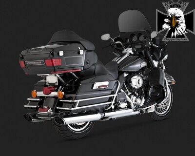 Chrómovaný Vance & Hines výfuk EC TWIN SLASH MONSTER SLIP-ONS pre Harley-Davidson