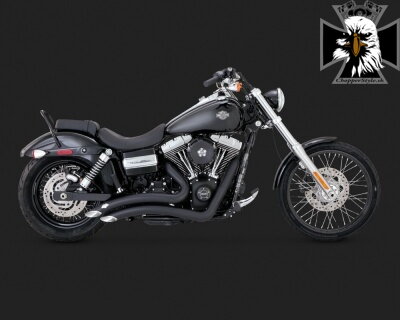 Čierny Vance & Hines výfuk BIG RADIUS 2-INTO-2 BLACK pre Harley-Davidson