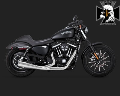 Chrómovaný Vance & Hines výfuk 2-INTO-1 UPSWEEP pre Harley Davidson