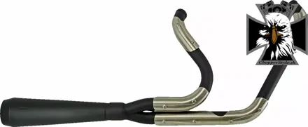 Trask - 2-into-1 Assault Kompletný ladený výfuk pre Harley Davidson Softail 2018-2025 nerez / matná čierna