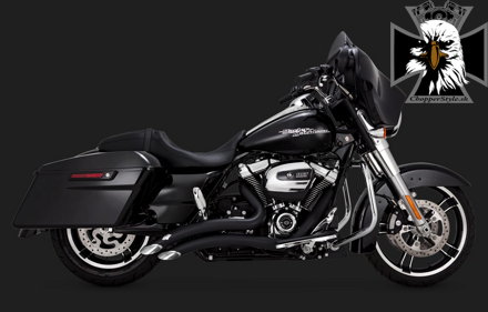 Čierny výfukový systém Big Radius 2-INTO-2 pre Harley-Davidson Touring 2017 -