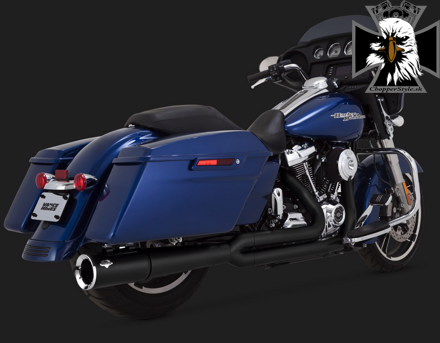 Čierny výfukový systém Vance & Hines PRO PIPE pre Harley-Davidson Touring 2017-