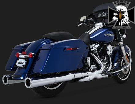 Chrómované tlmiče Vance & Hines Hi-Output SLIP-ON pre Harley-Davidson Touring 2017 -