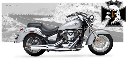 Kompletný výfukový systém "sideburner" pre Kawasaki Vulcan VN900 