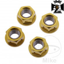 Matica Rozeta sada JMP BOLT M10 x 1.25 mm Alu Racing gold pre Kawasaki Vulcan VN1500 1999-2005 