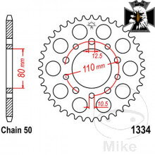 Rozeta 36Z typ 530 Vnútorný priemer 080 rozstup dier 110 pre Honda VF750C Magna RC43 1993-2000 Rozeta 36Z typ 530 Vnútorný priemer 080 rozstup dier 110 pre Honda VF750C Magna RC43 1993-2000