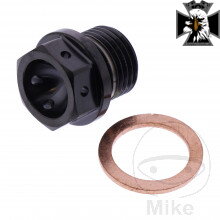 Skrutka výpusť oleja MAG JMP BO M16X1.5MM 12MM TI čierna pre BMW R1300GS 2023-2025 Skrutka výpusť oleja MAG JMP BO M16X1.5MM 12MM TI čierna pre BMW R1300GS 2023-2025
