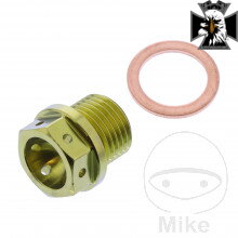 Skrutka výpusť oleja MAG JMP BO M16X1.5 mm 12 mm Titan gold pre BMW R1300GS 2023-2025