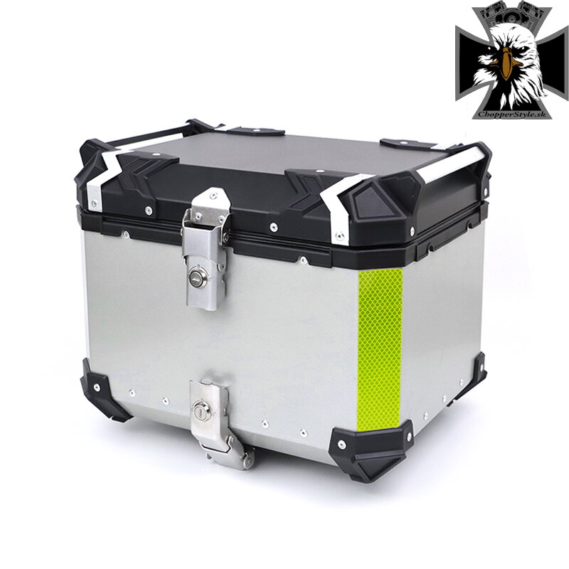 Univerzálny zadný hliníkový kufor na motocykel - 28L strieborný Univerzálny zadný hliníkový kufor na motocykel - 28L strieborný