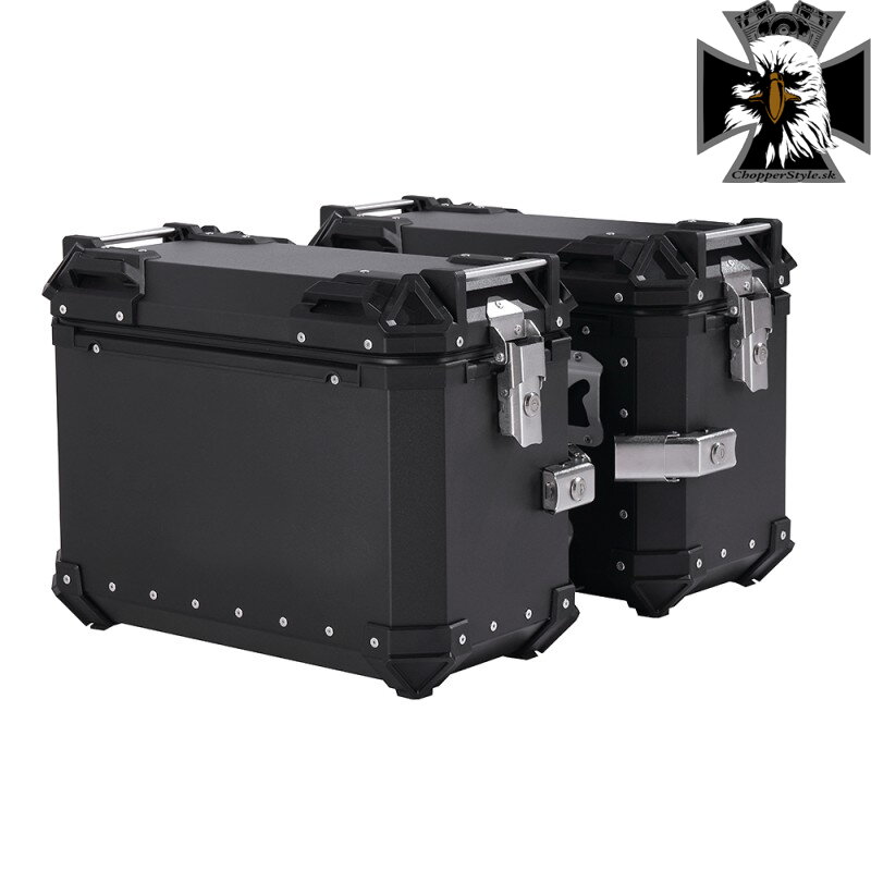 Hliníkové bočné kufre na motocykel - 30L - čierne (pár)