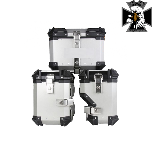 Sada hliníkových kufrov pre motocykle 45L + 32L/38L- strieborné Sada hliníkových kufrov pre motocykle 45L + 32L/38L- strieborné