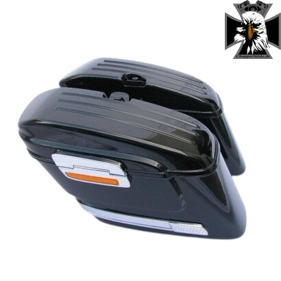 Univerzálne plastové bočné kufre s oranžovými odrazkami pre motocykle - 2 ks (pár) Univerzálne plastové bočné kufre s oranžovými odrazkami pre motocykle - 2 ks (pár)