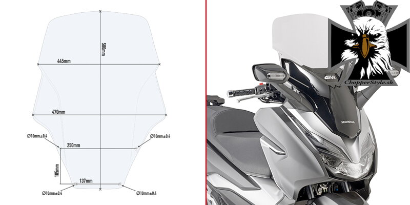 GIVI PLEXI HONDA FORZA 125/300 D1166ST GIVI PLEXI HONDA FORZA 125/300 D1166ST