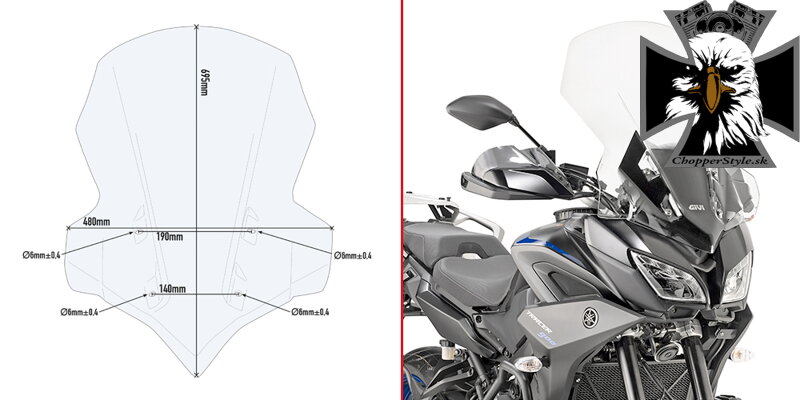 GIVI TURISTICKÝ PLEXI ŠTÍT YAMAHA TRACER 900/ GT (18-20) 2139DT GIVI TURISTICKÝ PLEXI ŠTÍT YAMAHA TRACER 900/ GT (18-20) 2139DT