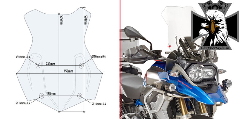 GIVI PLEXI BMW R1200 GS (13-18)/R1200 GS ADVENTURE (14-18/R1250 GS/ ADV (19) 5124DT GIVI PLEXI BMW R1200 GS (13-18)/R1200 GS ADVENTURE (14-18/R1250 GS/ ADV (19) 5124DT