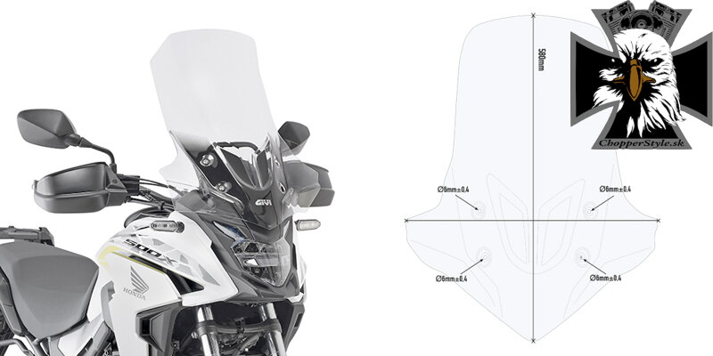 GIVI PLEXI HONDA CB 500 X (19-22) D1171ST