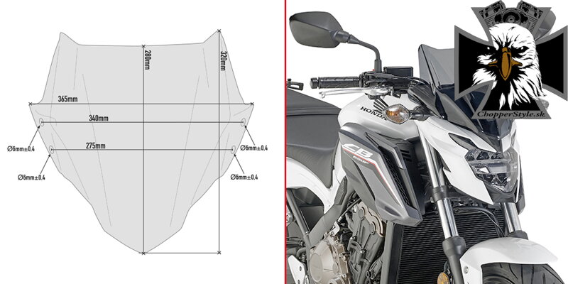 GIVI PLEXI HONDA CB 650F A1159 GIVI PLEXI HONDA CB 650F A1159