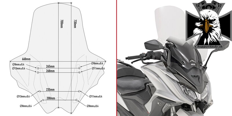 GIVI PLEXI KYMCO AK 550 D6110ST GIVI PLEXI KYMCO AK 550 D6110ST