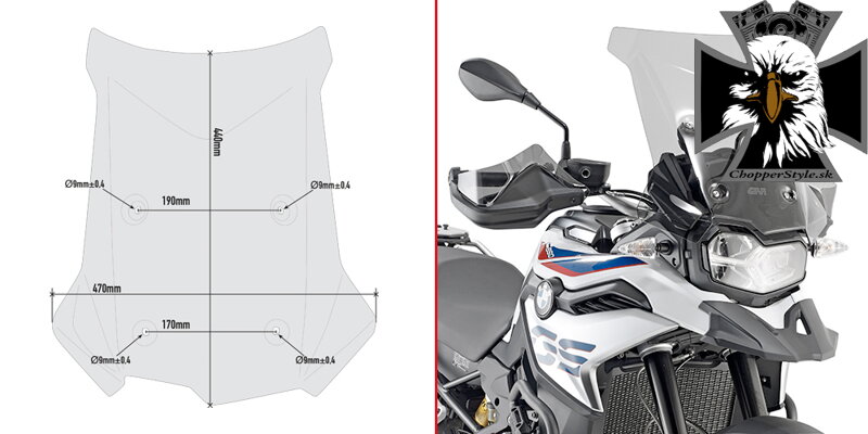 GIVI PLEXI ŠTÍT ZATMAVENÝ BMW F 750 GS/F 850 GS (18-21) D5127S