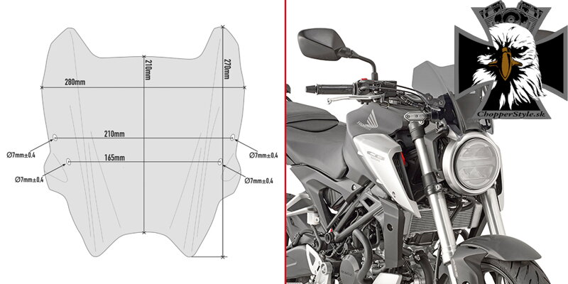 GIVI PLEXI ŠTÍT ZATMAVENÝ HONDA CB 125/300 R (18-19) A1164 GIVI PLEXI ŠTÍT ZATMAVENÝ HONDA CB 125/300 R (18-19) A1164