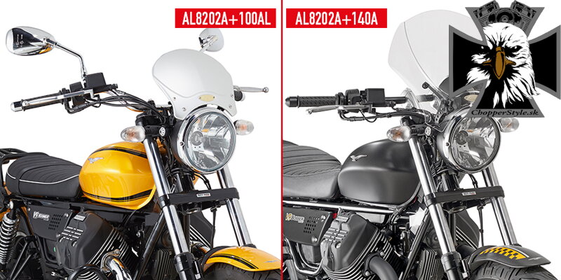 GIVI SADA NA MONTÁŽ PLEXI 100AL/100ALB/140A/140S MOTO GUZZI V9 ROAMER/V9 BOBBER AL8202A