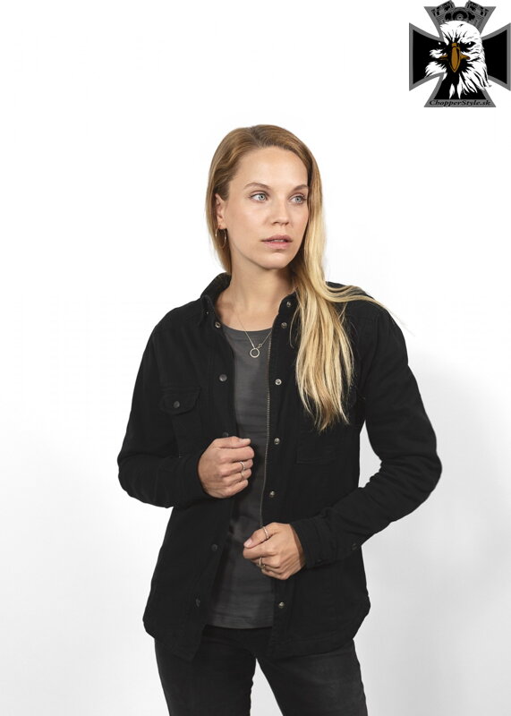 John Doe - Motorkárska kevlárová košeľa, dámska MOTOSHIRT WOMEN BLACK