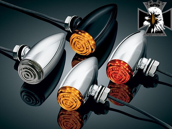 Chrome Super Bright Amber L.E.D. Mini Bullet Lights Chrome Super Bright Amber L.E.D. Mini Bullet Lights