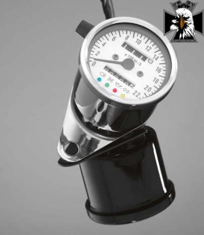 Tachometer s kontrolkami, mechanický max.220km / h, 60mm, chróm 