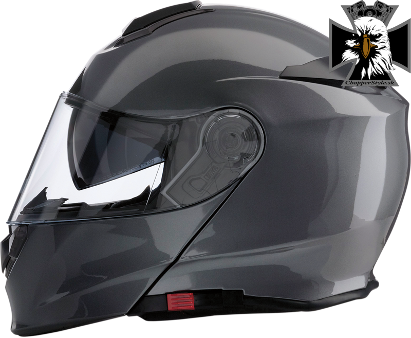Z1R - Solaris Vyklápacia motocyklová helma - lesklá šedá