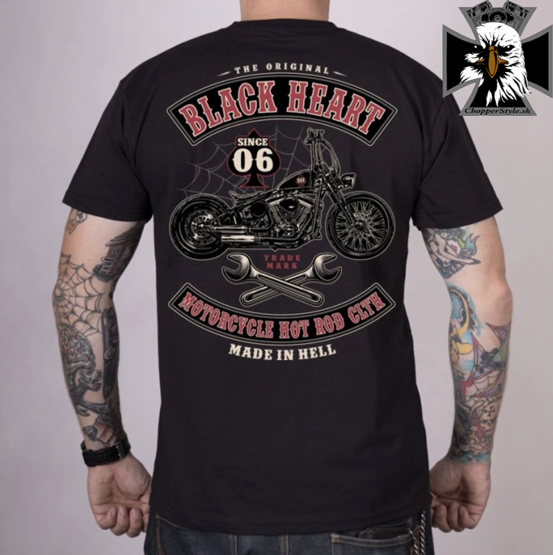 Pánske motorkárske tričko BLACK HEART BUILT AND EVIL Pánske motorkárske tričko BLACK HEART BUILT AND EVIL