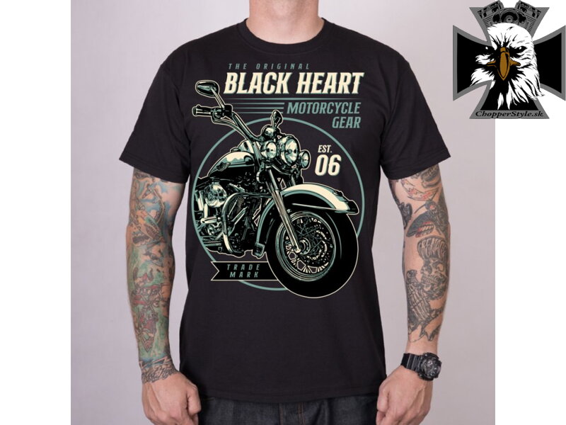 Pánske motorkárske tričko s motorkou BLACK HEART MOTORCYCLE TERMINATOR Pánske motorkárske tričko s motorkou BLACK HEART MOTORCYCLE TERMINATOR