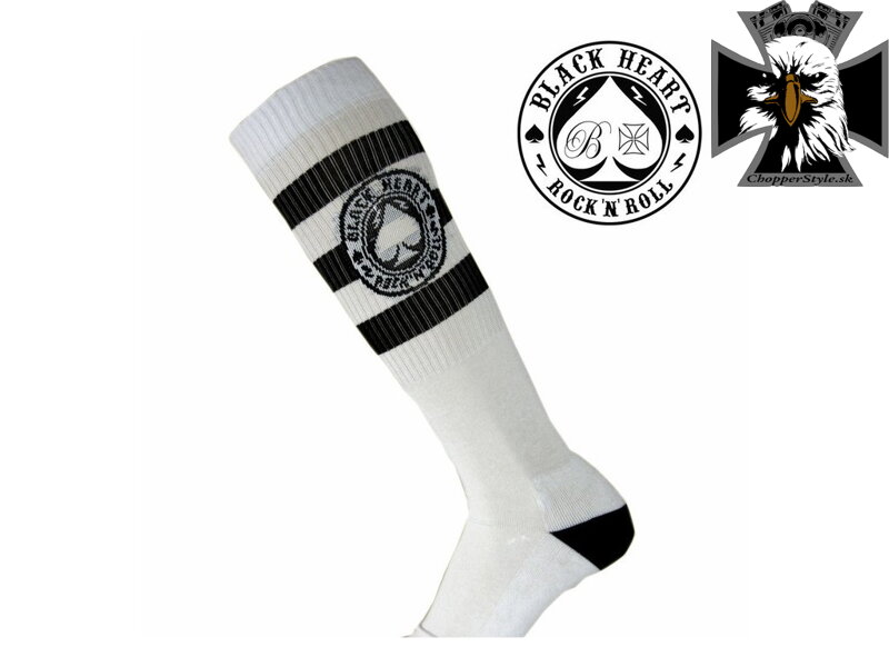 Black Heart - Motorkárske podkolienky ACE OF SPADES - biele Black Heart - Motorkárske podkolienky ACE OF SPADES - biele